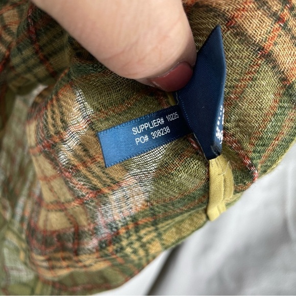 Ralph Lauren 100% Linen plaid long sleeve roll cuff button up shirt top Sz 8 - Picture 5 of 8